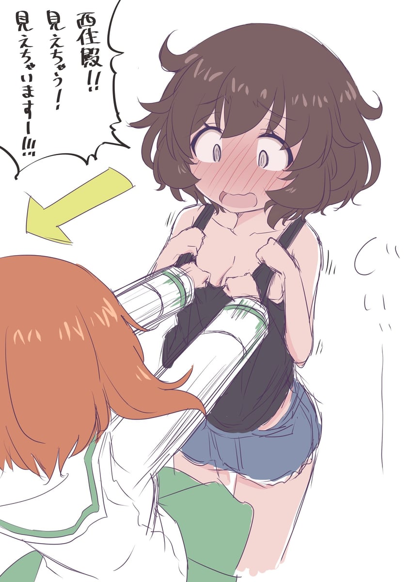 nishizumi miho and akiyama yukari (girls und panzer) drawn by hazuki_haru