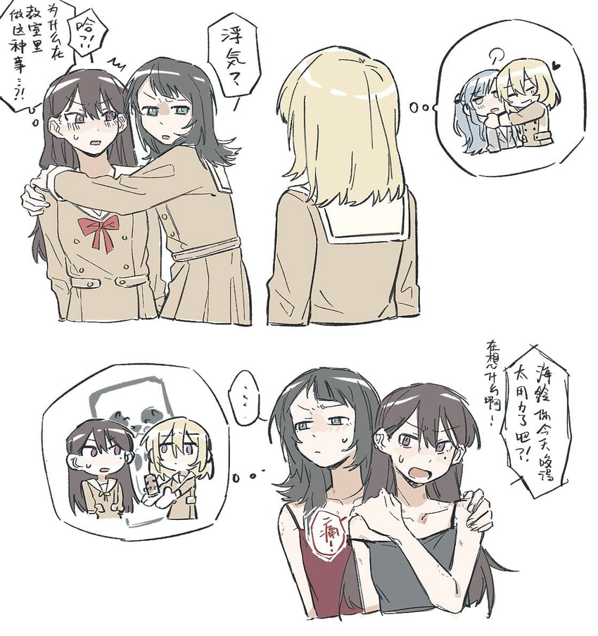 togawa sakiko, shiina taki, yahata umiri, and misumi uika (bang dream! and 1 more) drawn by criangle_k.