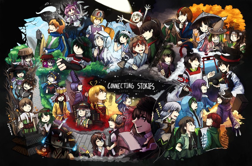 enraku tsubakura, houlen yabusame, senri tsurubami, shitodo kuroji, zuifeng tenkai, and 35 more (len'en) drawn by yamanoskk