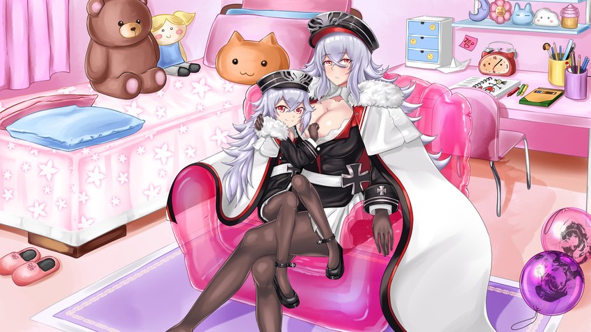 graf zeppelin, zeppy, z35, and z36 (azur lane) drawn by yon_senpai