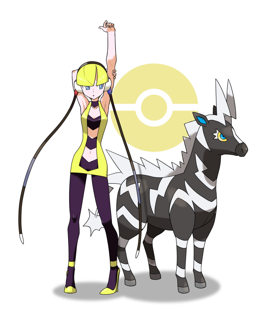 elesa and zebstrika (pokemon and 1 more) drawn by tellzeta