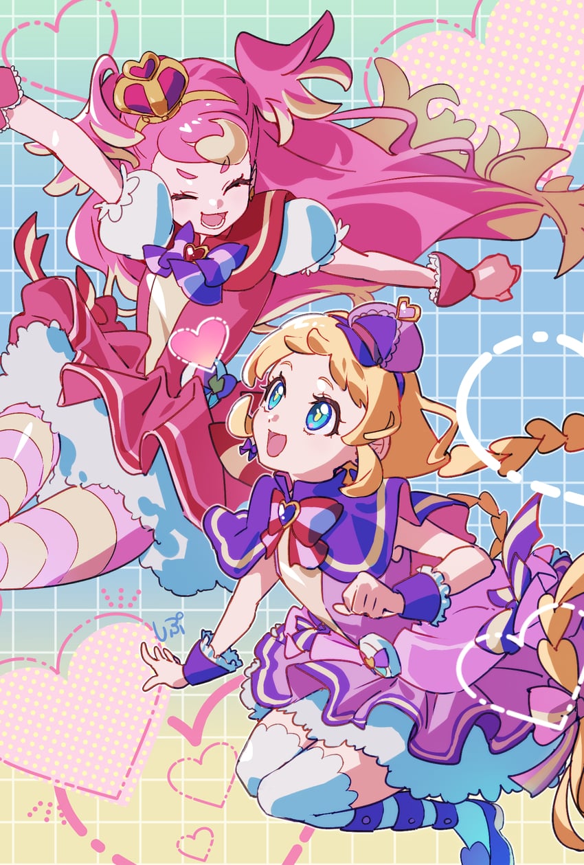 inukai komugi, inukai iroha, cure wonderful, and cure friendy (precure and 1 more) drawn by shipu_(gassyumaron)
