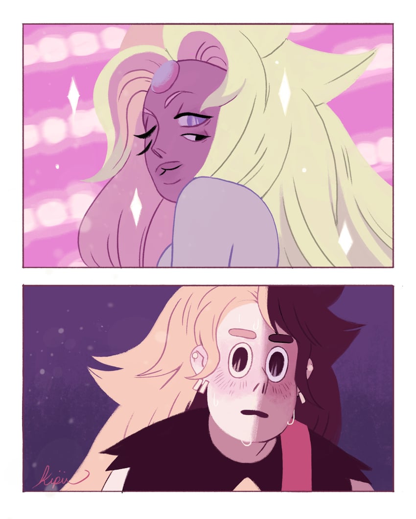 rainbow quartz and greg universe (steven universe) drawn by sarakipin