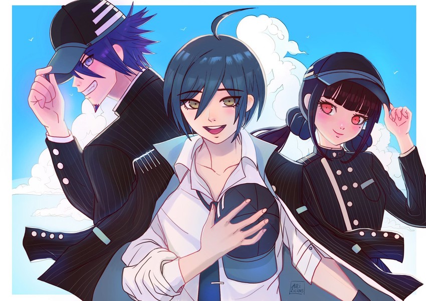 saihara shuichi, harukawa maki, and momota kaito (danganronpa and 1 more) drawn by missarilicious