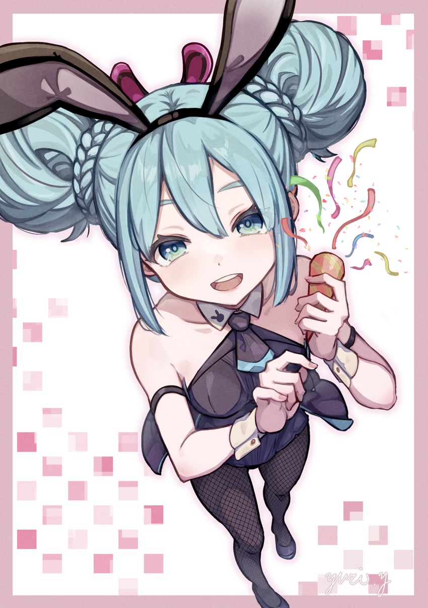 hatsune miku and bicute bunnies miku (vocaloid) drawn by yuri_yone