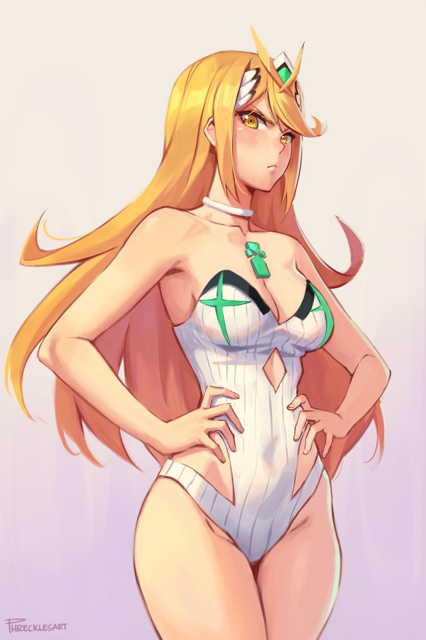 mythra (xenoblade chronicles and 1 more) drawn by phrecklesart