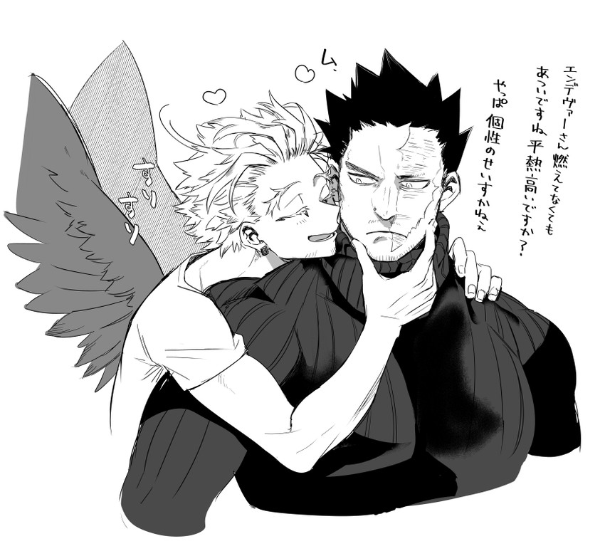 endeavor and hawks (boku no hero academia) drawn by y_(hellenism ...