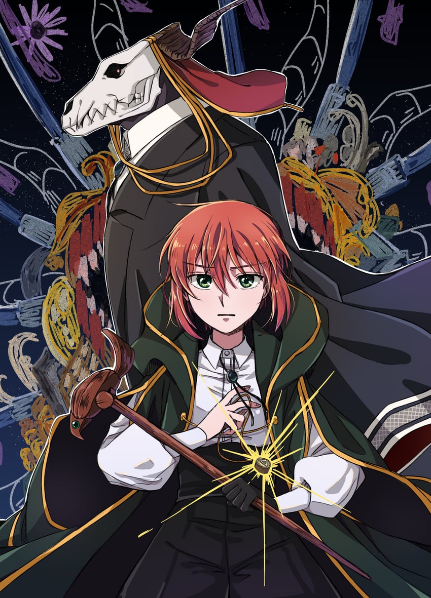 hatori chise and elias ainsworth (mahou tsukai no yome) drawn by delfuze