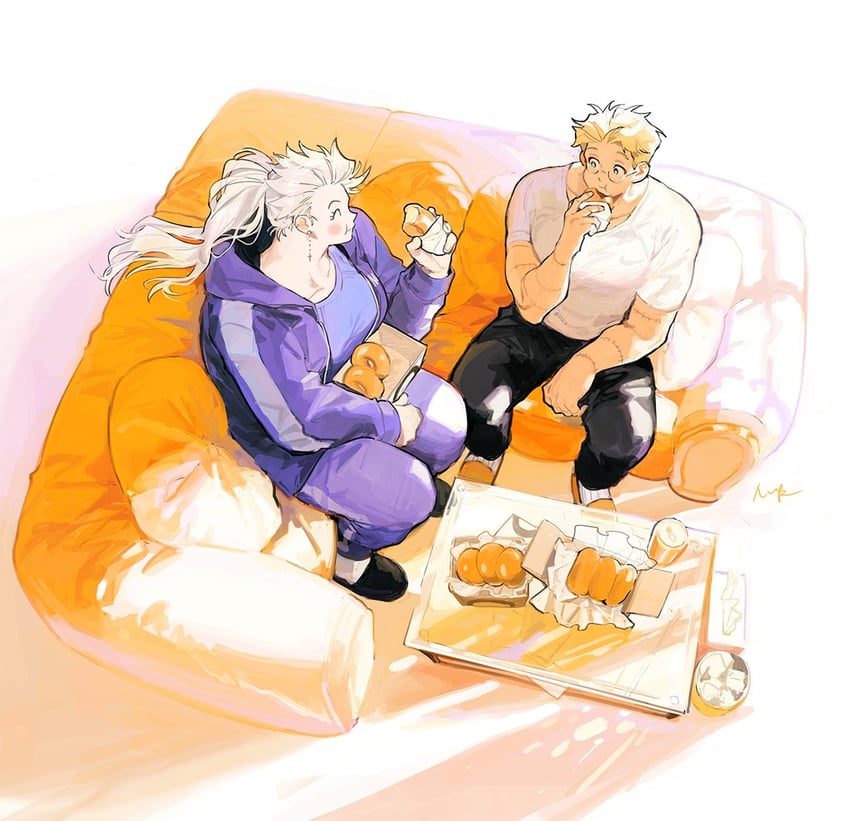 noi and shin (dorohedoro) drawn by odagorom