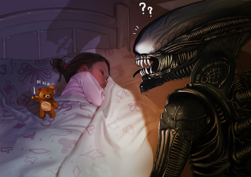 xenomorph and rilakkuma (original and 2 more) drawn by luan_(ares6792)