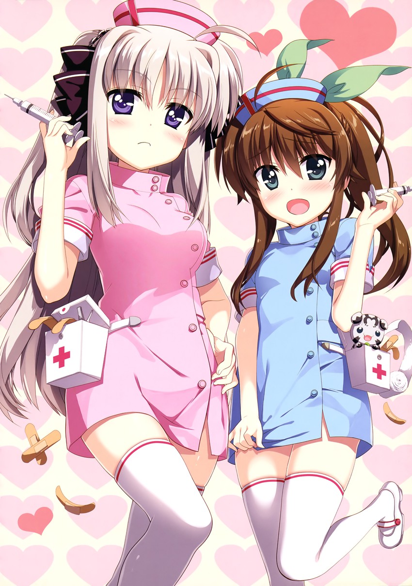 fuka reventon, rinne berlinetta, and huracan (lyrical nanoha and 1 more) drawn by fujima_takuya