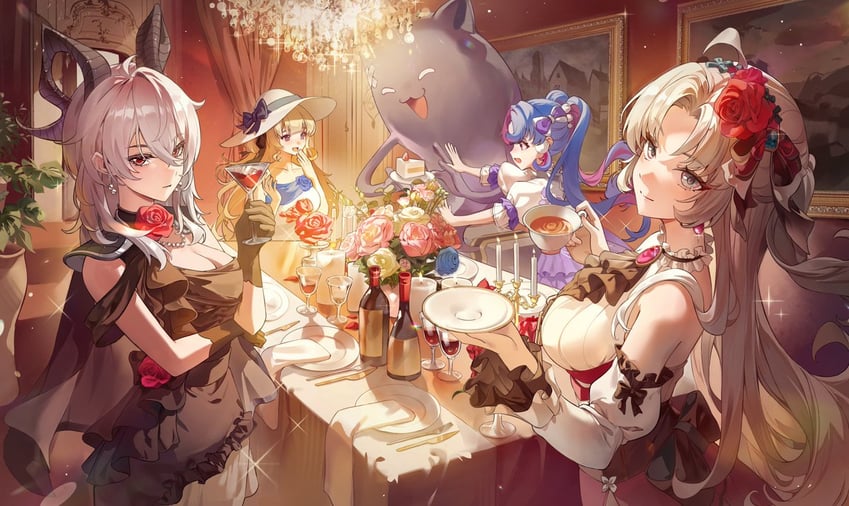 zani, phoebe, carlotta, roccia, and pero (wuthering waves) drawn by dasha