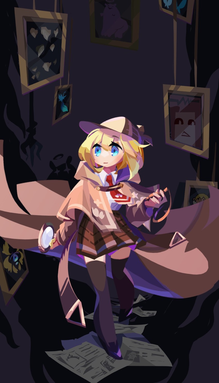 watson amelia, takodachi, and smol ame (hololive and 1 more) drawn by xyzal