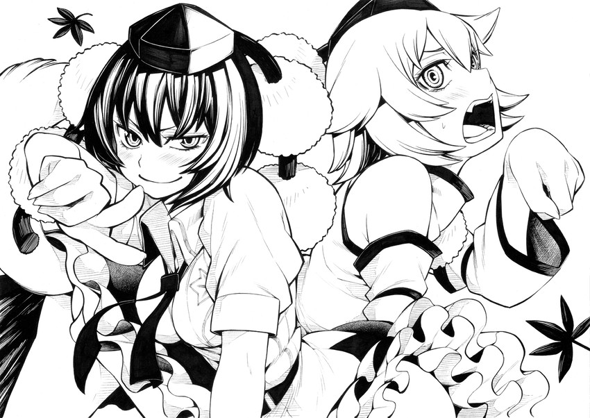 shameimaru aya and inubashiri momiji (touhou) drawn by uousa-ou