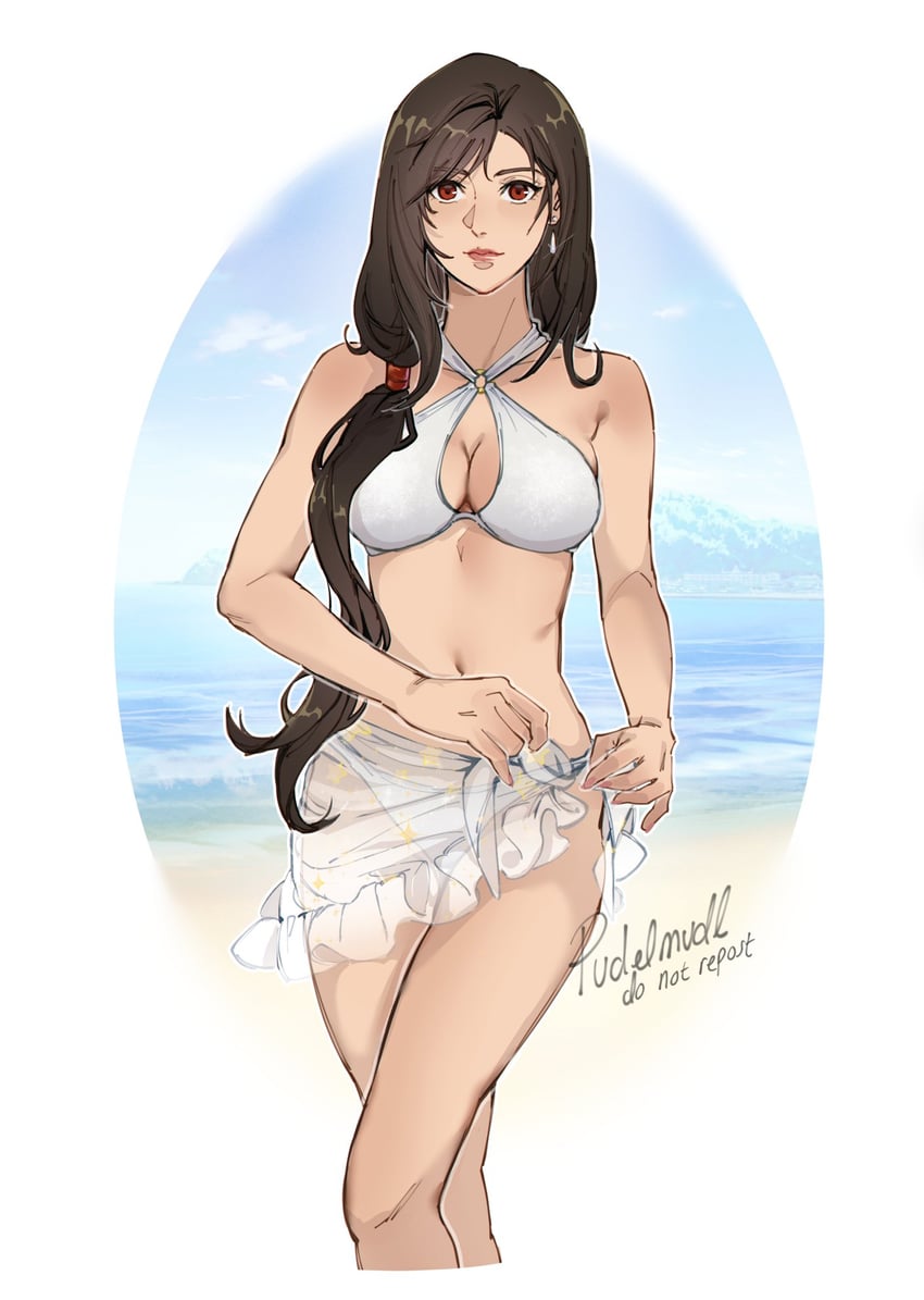 tifa lockhart (final fantasy and 3 more) drawn by pudelmudel