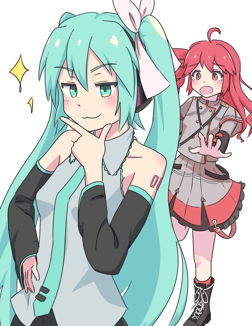 hatsune miku and kasane teto (vocaloid and 2 more) drawn by gokaku180
