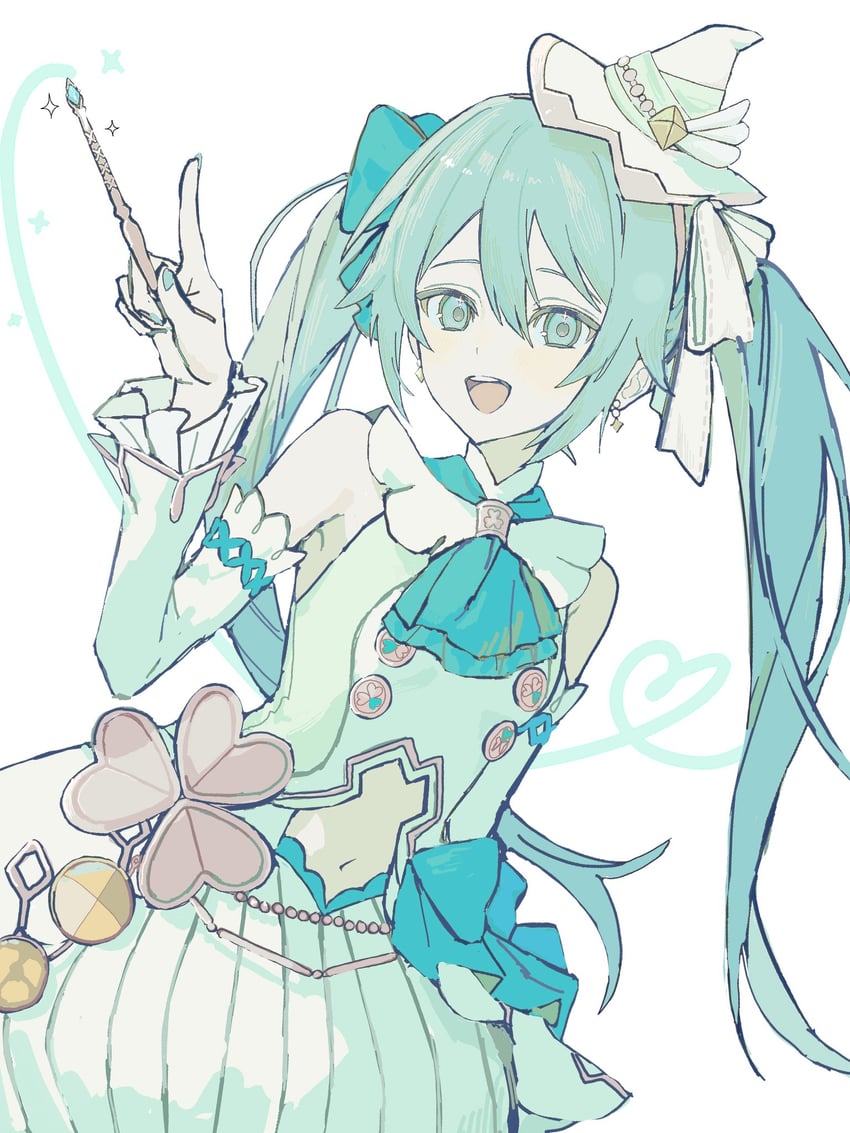 hatsune miku (vocaloid and 1 more) drawn by wm_q