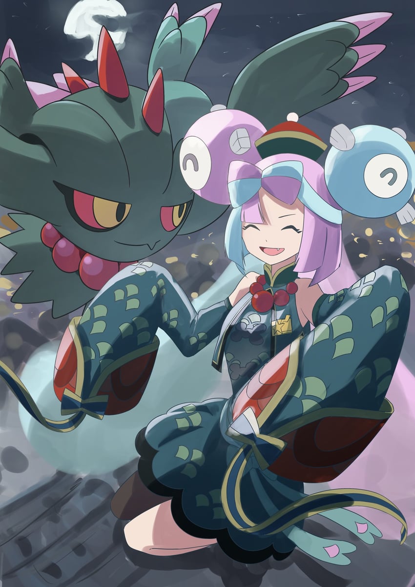 flutter mane and iono (pokemon and 1 more) drawn by mikan_(mikan_no_happa)