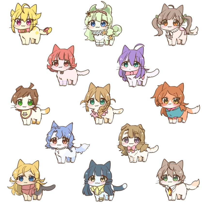 ibuki tsubasa, mochizuki anna, toyokawa fuka, hakozaki serika, sakuramori kaori, and 8 more (idolmaster and 2 more) drawn by hutaba