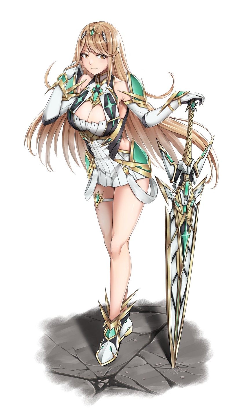 mythra (xenoblade chronicles and 1 more) drawn by diehong