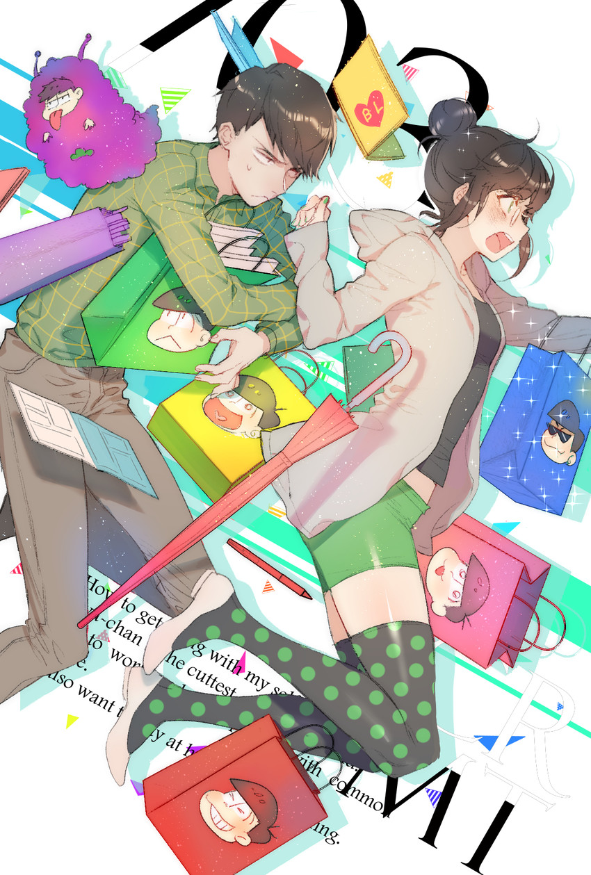 matsuno osomatsu, matsuno karamatsu, matsuno ichimatsu, matsuno jyushimatsu, matsuno choromatsu, and 2 more (osomatsu and 2 more) drawn by zuizi