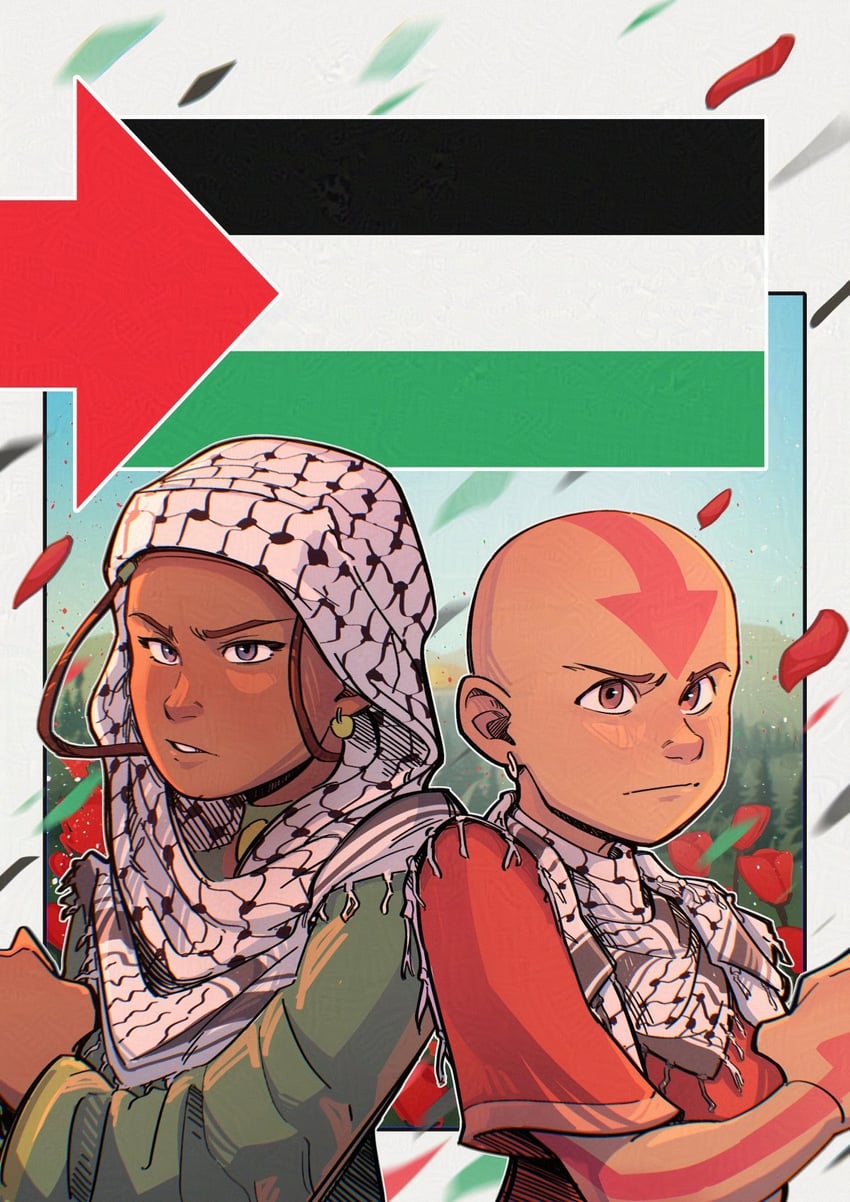 katara and aang (avatar legends and 1 more) drawn by gabrl_art