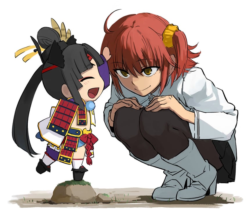 fujimaru ritsuka and ushiwakamaru (fate and 1 more) drawn by b_suke