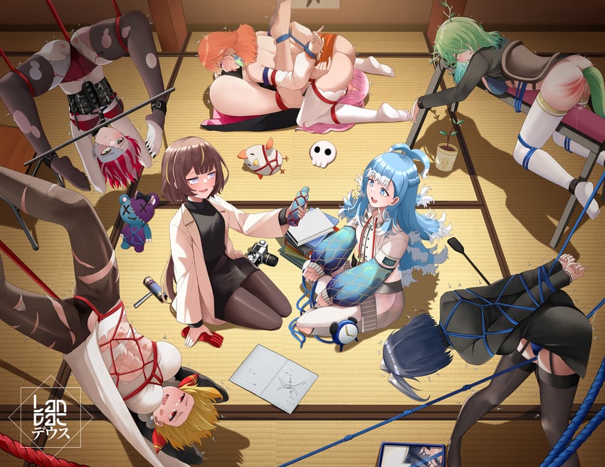 mori calliope, ouro kronii, takanashi kiara, ceres fauna, kureiji ollie, and 4 more (hololive and 2 more) drawn by landacdeus