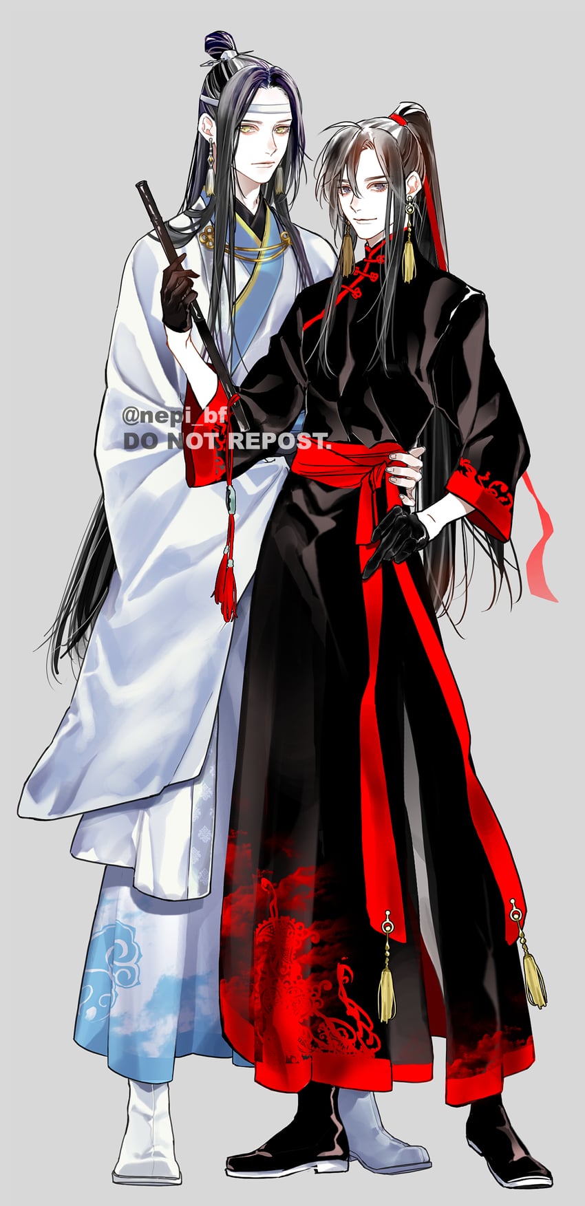 wei wuxian and lan wangji (modao zushi) drawn by ykmr_(haga)