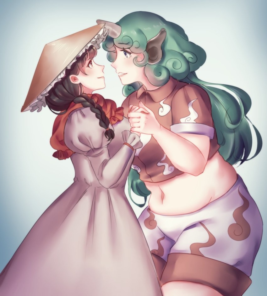 komano aunn and yatadera narumi (touhou) drawn by orz_(kagewaka)