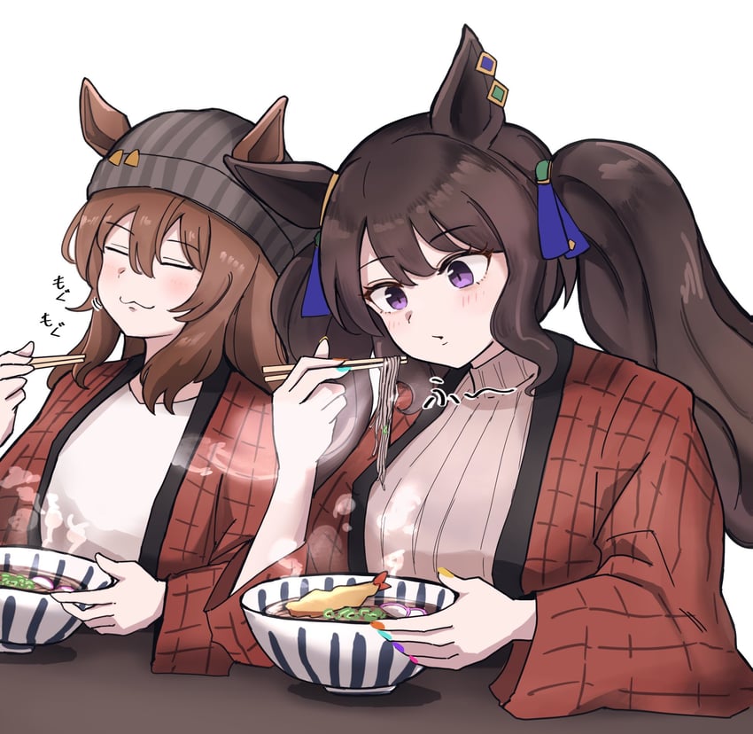 nakayama festa and tosen jordan (umamusume) drawn by miya_nns35