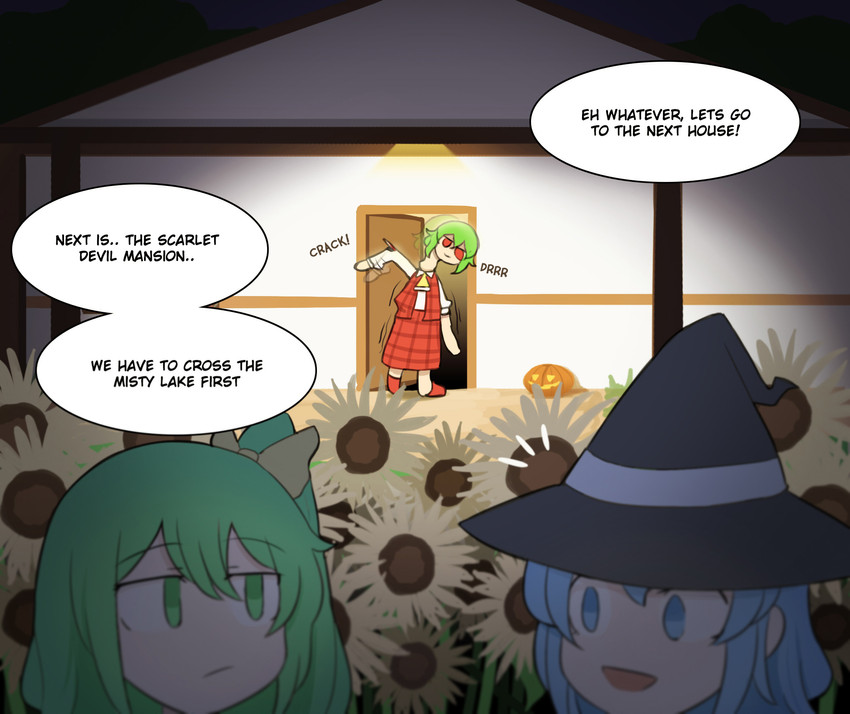 cirno, kazami yuuka, and daiyousei (touhou and 1 more) drawn by mata_(matasoup)