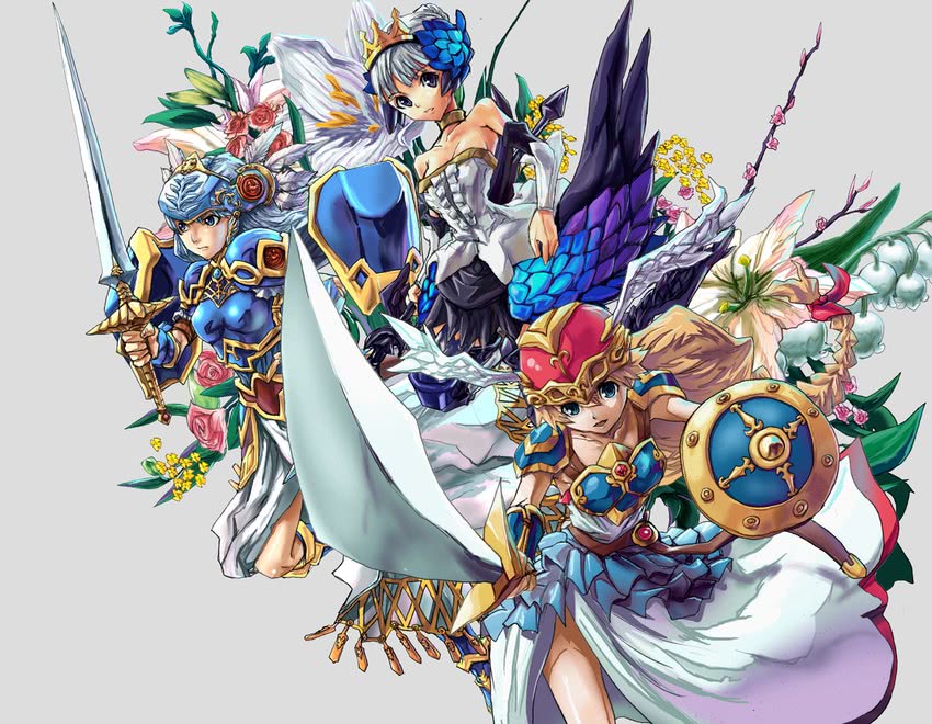 gwendolyn, lenneth valkyrie, and valkyrie (odin sphere and 2 more) drawn by matsumoto_eight