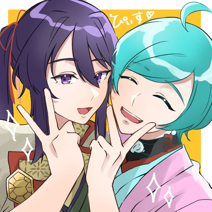 kanzaki souma and shinkai kanata (ensemble stars!) drawn by user_uhpy4348