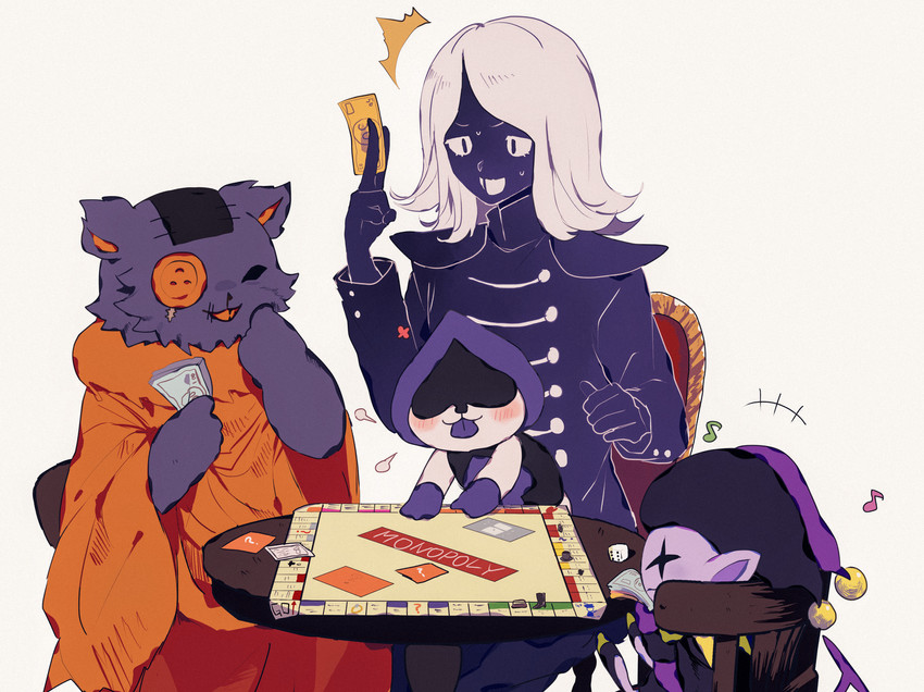 lancer, rouxls kaard, jevil, and seam (deltarune and 1 more) drawn by y_o_u_k_a