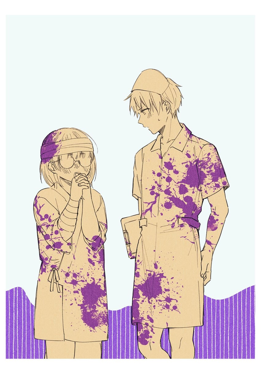 ueno yousuke and tabata hana (busu ni hanataba wo.) drawn by sakura_roku