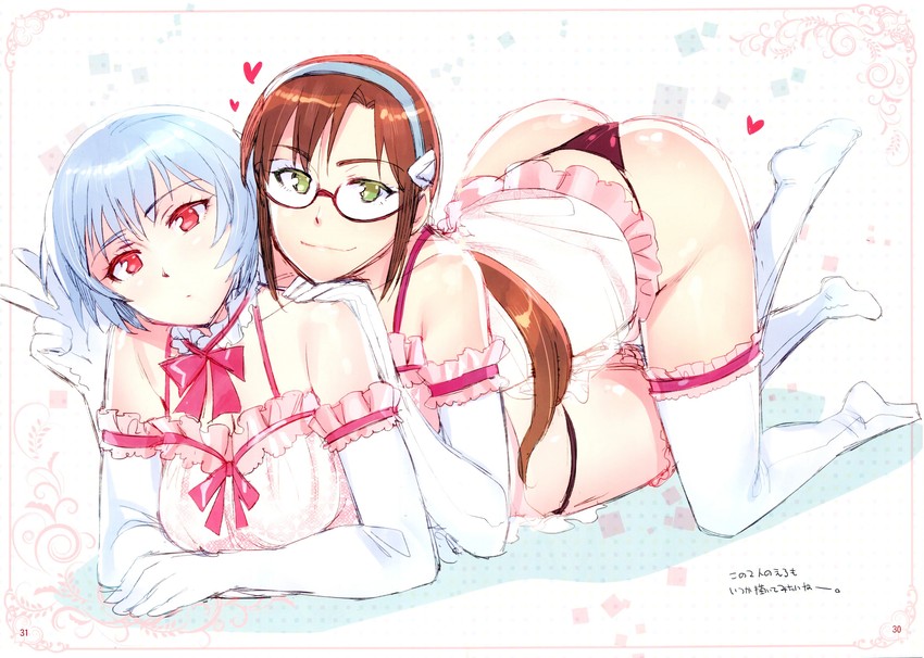 ayanami rei and makinami mari illustrious (neon genesis evangelion and 1 more) drawn by redrop