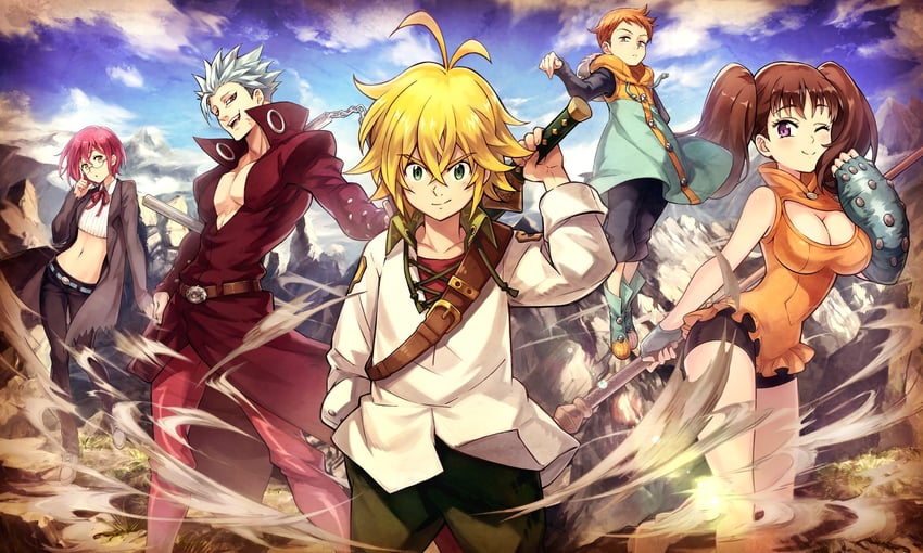 diane, meliodas, king, ban, and gowther (ta ga tame no alchemist and 1 more)