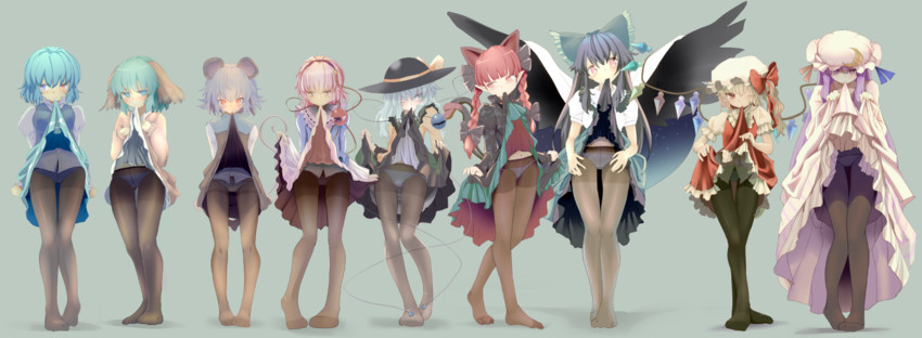 flandre scarlet, komeiji koishi, patchouli knowledge, komeiji satori, kaenbyou rin, and 4 more (touhou) drawn by ishikkoro