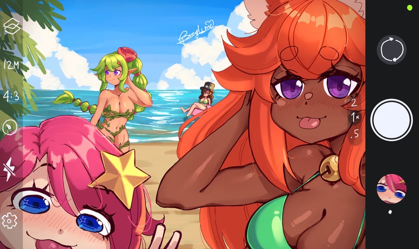 dryad, zoologist, party girl, and steampunker (terraria) drawn by greyl1me