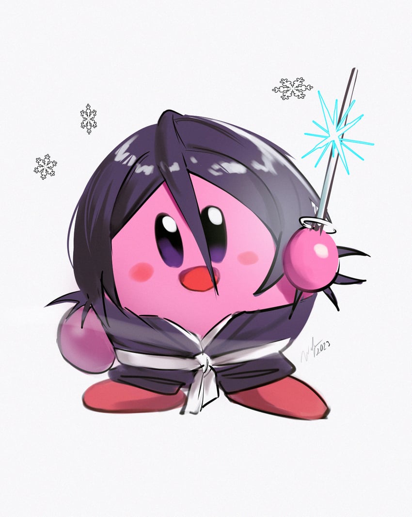 kirby and kuchiki rukia (bleach and 1 more) drawn by waligner
