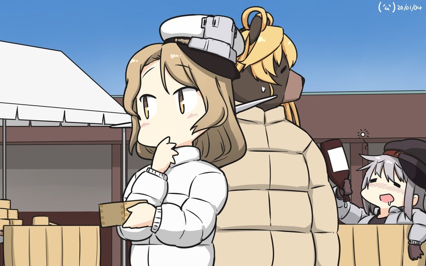 abukuma, gangut, and houston (kantai collection) drawn by hamu_koutarou