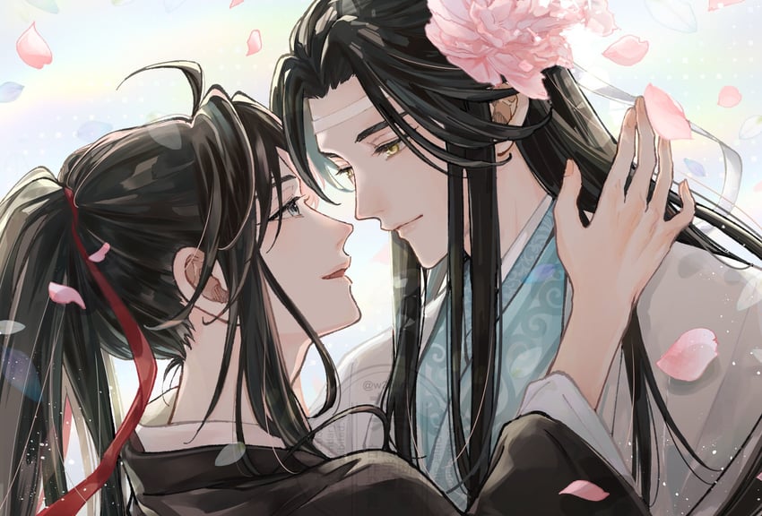 wei wuxian and lan wangji (modao zushi) drawn by w2biiro