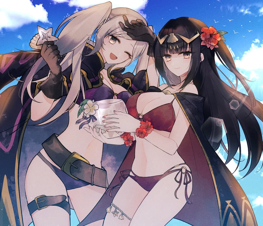 female robin and tharja (fire emblem and 2 more) drawn by gatona