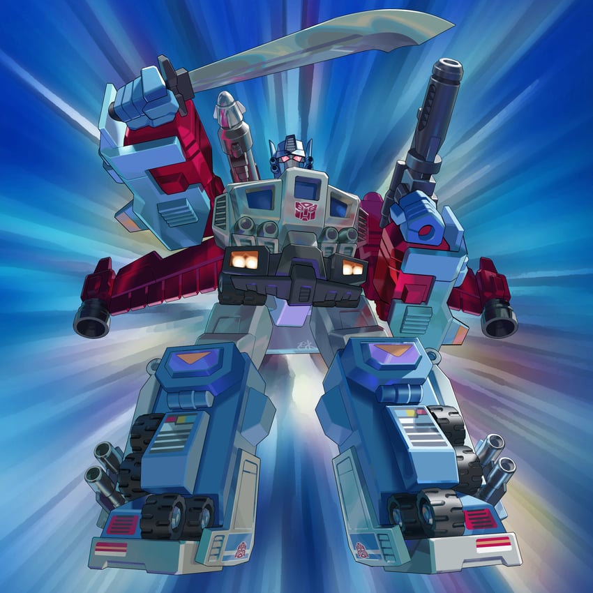 god ginrai and powermaster optimus prime (transformers and 1 more) drawn by inaki_shinrou