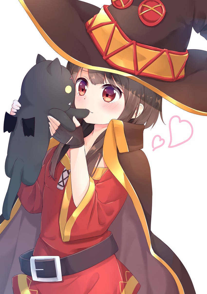 megumin and chomusuke (kono subarashii sekai ni shukufuku wo!) drawn by wari_(nirodo26)