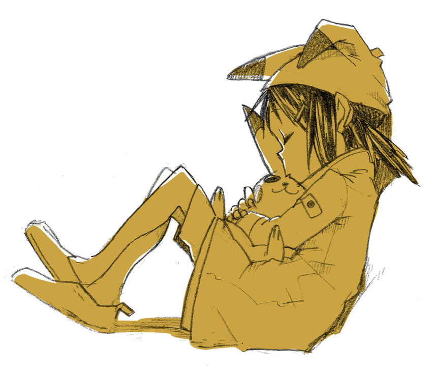 pikachu and noodle (pokemon and 1 more) drawn by a-ka