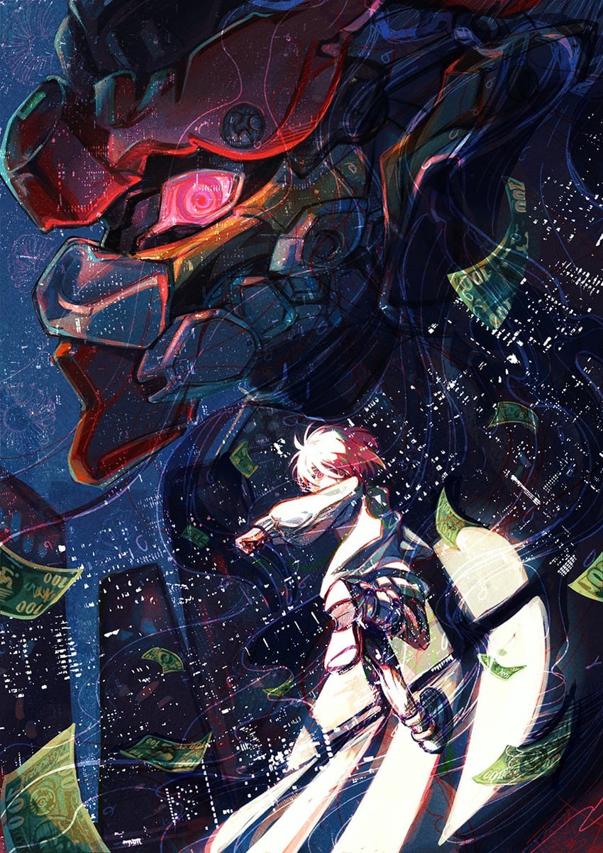 amate yuzuriha and gquuuuuux (gundam and 1 more) drawn by jean_jdw