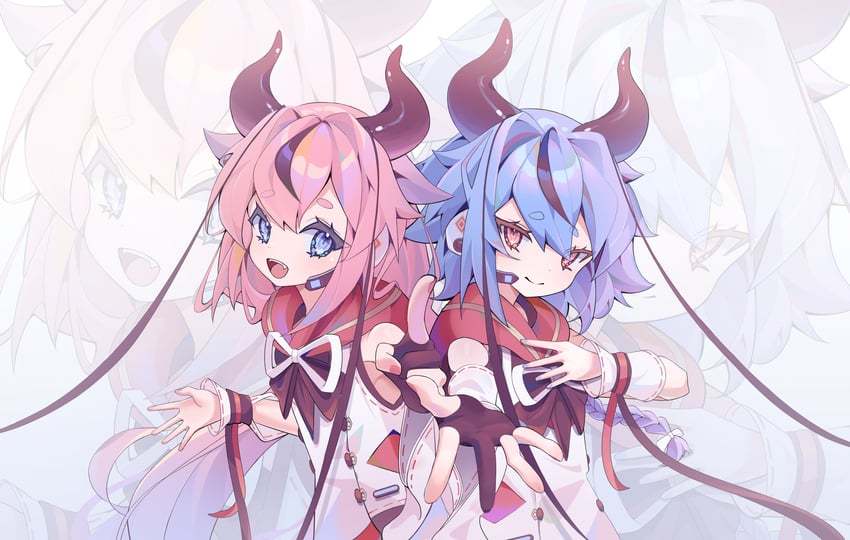 meika hime and meika mikoto (vocaloid) drawn by yi_wang_u