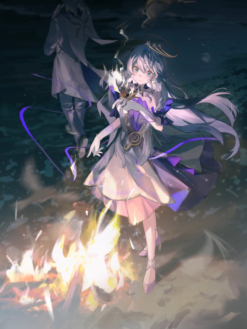 robin and sunday (honkai and 1 more) drawn by tonraeki